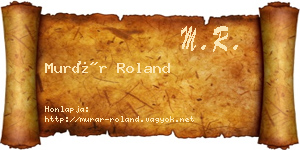 Murár Roland névjegykártya